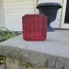 Large Wine RedJack-O-Lantern made from 2x4 and a natural branch as stem.